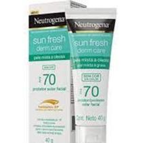 Protetor solar facial pele mista a oleosa 40g neutrogena sun fresh derm care fps 70