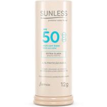 Protetor Solar Facial Stick Sunless Base Cor Extra Clara FPS50 12G