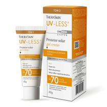 Protetor Solar Facial Theraskin UV-Less FPS 70 Gel Creme Tom 2 40g Alta Proteção com Cor