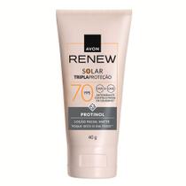 Protetor Solar Facial Tripla Proteção Avon Renew FPS 70 Loção Matte Protinol 40g