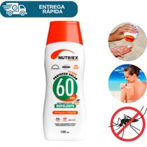 Protetor Solar Fps 60 Com Ação Repelente 120ml Nutriex 1/3 UVA UVB Bloqueador Solar Fator 60 Creme P Protetor Solar Fps 60 Com Ação Repelente 120ml Nutriex 1/3 UVA UVB Bloqueador Solar Fator 60 Creme P