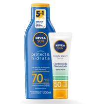 Protetor Solar FPS 70 200ml e Protetor Facial 50g - Nivea