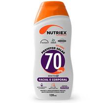 Protetor Solar FPS 70 Facial e Corporal Bisnaga 120ML NUTRIEX Protetor Solar FPS 70 Facial e Corporal Bisnaga 120ML NUTRIEX