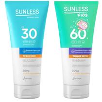 Protetor solar fps30 200g+kids fps60 200g sunless toque seco