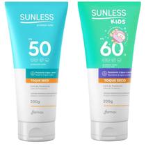 Protetor solar fps50 200g+kids fps60 200g sunless toque seco