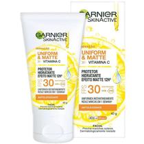 Protetor Solar Hidratante Facial Garnier Uniform & Matte Vitamina C FPS30 - 40g