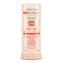 Protetor Solar Imecap Actsun Stick Facial Efeito Matte FPS 50 Cor Tom 1.0 Claro 14g Protetor Solar Imecap Actsun Stick Facial Efeito Matte FPS 50 Cor Tom 1.0 Claro 14g