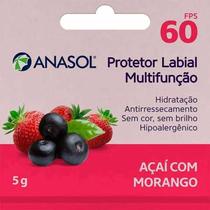 Protetor Solar Labial FPS 60 Açaí com Morango 5g Anasol
