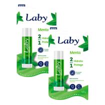 Protetor Solar Labial Laby FPS 15 Stick Sabor Menta com 4,5g Kit com duas unidades