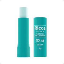 Protetor Solar Labial Ricca Vita Balm Menta Fps 30 Cód:3804 Protetor Solar Labial Ricca Vita Balm Menta Fps 30 Cód:3804