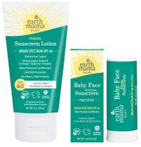 Protetor Solar Mineral Earth Mama FPS 40 Loção e Bastão Kit