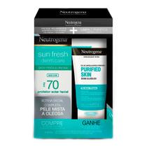 Protetor Solar Neutrogena Sun Fresh Derm Care FPS 70 Sem Cor 40g e Ganhe Gel de Limpeza Purified Skin 60g