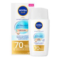 Protetor Solar Nivea Sun UV Face Specialist Ultra Light Fluido Diário FPS 70 Cor Clara 40ml