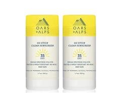 Protetor solar Oars + Alps Go Stick Clear SPF 35 Face 50 ml, pacote com 2