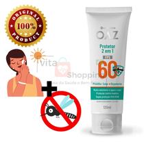 Protetor Solar OAZ 60FPS com Repelente 2 em 1 Pele Protegida