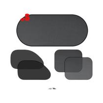 Protetor Solar Para Janela De Carro Preto 5PCS, Proteção UV Para Vidros Dianteiros, Traseiros E