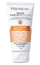 Protetor Solar Renew Tripla Proteção Hialurônico Cor Clara FPS50 40g - Avon