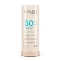 Protetor solar stick c/ base bronze 50 fps matte sunless 12g - Farmax