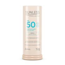 Protetor solar stick c/ base media 50 fps matte sunless 12g - Farmax Protetor solar stick c/ base media 50 fps matte sunless 12g - Farmax