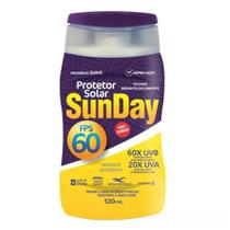 Protetor Solar Sunday embalagem 120ml FPS Fator 60