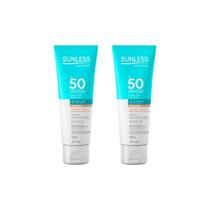 Protetor Solar Sunless Facial F50 Base Medio 60G - Kit C/2Un