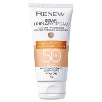 Protetor Solar Tripla Proteção Renew com Cor Médio FPS50 40g - Avon