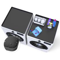 Protetor superior para lavadora e secadora Famsoule, 2 peças, tapete de silicone preto