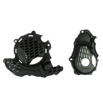 Protetor Tampas Laterais Motor KTM 4T 250/350(17-23) HUSQ.250/350 (17-23) GASGAS (21-23) AMX - Preto