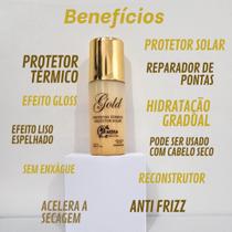 Protetor térmico e solar finalizador spray gold com micas douradas 150ml