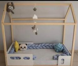 Protetor tranca cama solteiro / montessoriana 4.40m azul bb