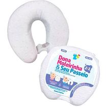 Protetor/Travesseiro para Bebê Fibrasca Universo ZZZ Dona Moleirinha & Seu Passeio - 2 em 1 - Branco