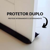Protetor Veda Porta Duplo Cobrinha Vedação de Fresta Anti Barata Insetos Vento 80cm Preto