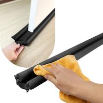 Protetor Veda Porta Rolinho Duplo Contra Insetos e Poeira Cor:PretoTamanho:80cm