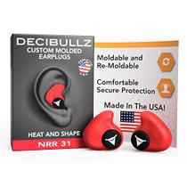 Protetores auriculares moldados personalizados, NRR 31dB, vermelho - para tiro, viagens e trabalho - Decibullz
