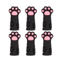 Protetores De Agulha De Tricô Em Forma De Patinha De Gato, 6 Peças, Protetor De Silicone Anti-Queda,