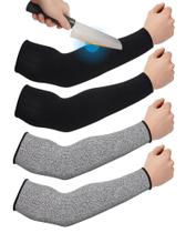 Protetores de braço Geyoga com mangas resistentes a cortes, 2 pares