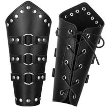 Protetores de braço Patelai Faux Leather Cosplay Medieval Black Protetores de braço Patelai Faux Leather Cosplay Medieval Black