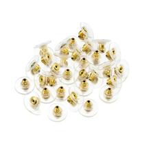 Protetores De Brinco De Silicone Dourados De 6mm, 100 Peças, Plugues Para Postes De Brincos Para