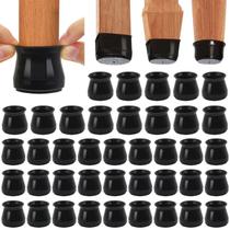 Protetores de chão para pernas de cadeira BUMACO Silicone Black 40 unidades Protetores de chão para pernas de cadeira BUMACO Silicone Black 40 unidades