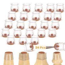 Protetores de chão para pernas de cadeira Meditoross Silicone 24 unidades transparentes