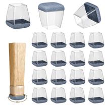 Protetores de chão para pernas de cadeira Yarehand, pacote com 16 unidades, feltro de silicone