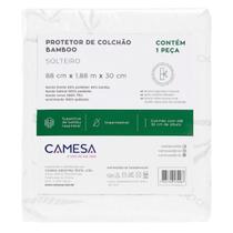 Protetores de colchão solteiro Bamboo blend impermeável branco e verde Camesa
