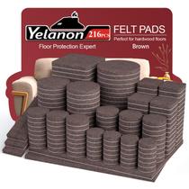 Protetores de feltro para móveis Yelanon 216 peças marrons para piso