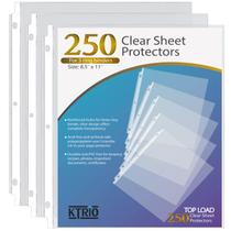 Protetores de folha KTRIO Clear 8,5 x 11 polegadas para fichário de 3 anéis, pacote com 250 Protetores de folha KTRIO Clear 8,5 x 11 polegadas para fichário de 3 anéis, pacote com 250