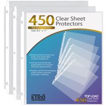 Protetores de folha KTRIO Clear 8,5x11" para encadernador de 3 anéis, pacote com 450