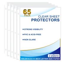 Protetores de folhas Aegero, pacote com 65, transparentes, 8,5 x 11 pol. Protetores de folhas Aegero, pacote com 65, transparentes, 8,5 x 11 pol.