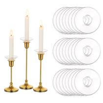 Protetores de gotejamento de velas Glasseam Glass Clear Bobeches Set 24