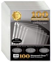 Protetores de lençol GOLD SEAL Diamond Clear, pacote com 100, 8,5x11 Protetores de lençol GOLD SEAL Diamond Clear, pacote com 100, 8,5x11