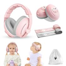 Protetores de ouvido para bebês ONITOON 2 em 1 com cancelamento de ruído rosa 0-48M Protetores de ouvido para bebês ONITOON 2 em 1 com cancelamento de ruído rosa 0-48M