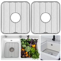 Protetores de pia DecorRack, pacote com 2, cinza, 30 x 28 cm para pia de cozinha